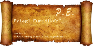 Priegl Euridiké névjegykártya